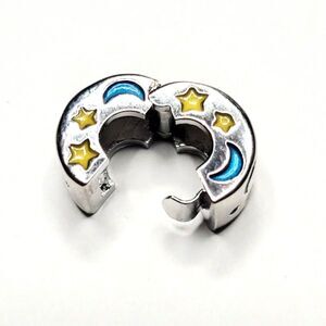 NWT For Pandora Charm Bracelets Moon And Stars Glow In The Dark Snap Clip Charm